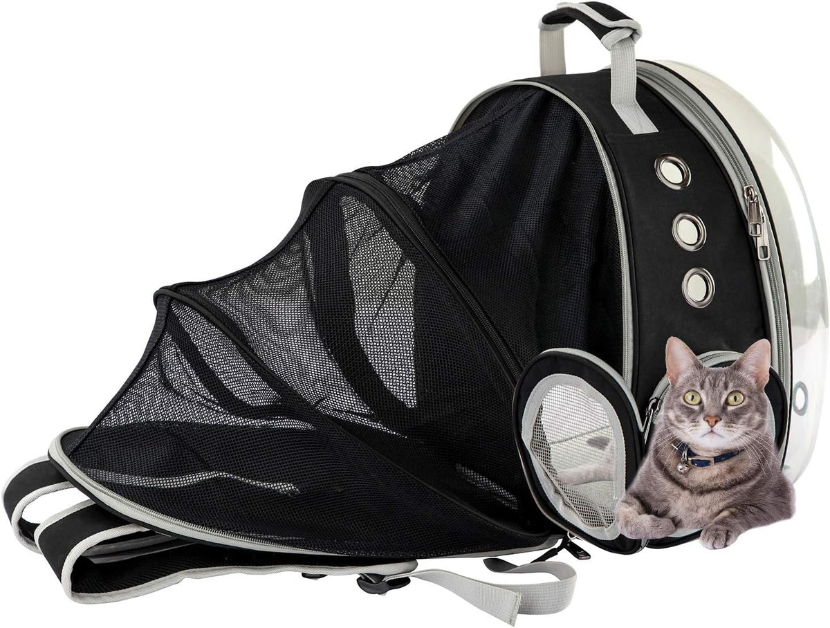 Black Cat and Dog Carrier Backpack - Versatile Pet Travel Bag for Small to Medium Pets, Ideal for Hiking, Walking, and Outdoor Adventures