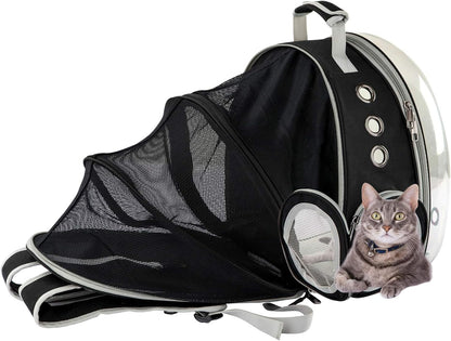 Black Cat and Dog Carrier Backpack - Versatile Pet Travel Bag for Small to Medium Pets, Ideal for Hiking, Walking, and Outdoor Adventures