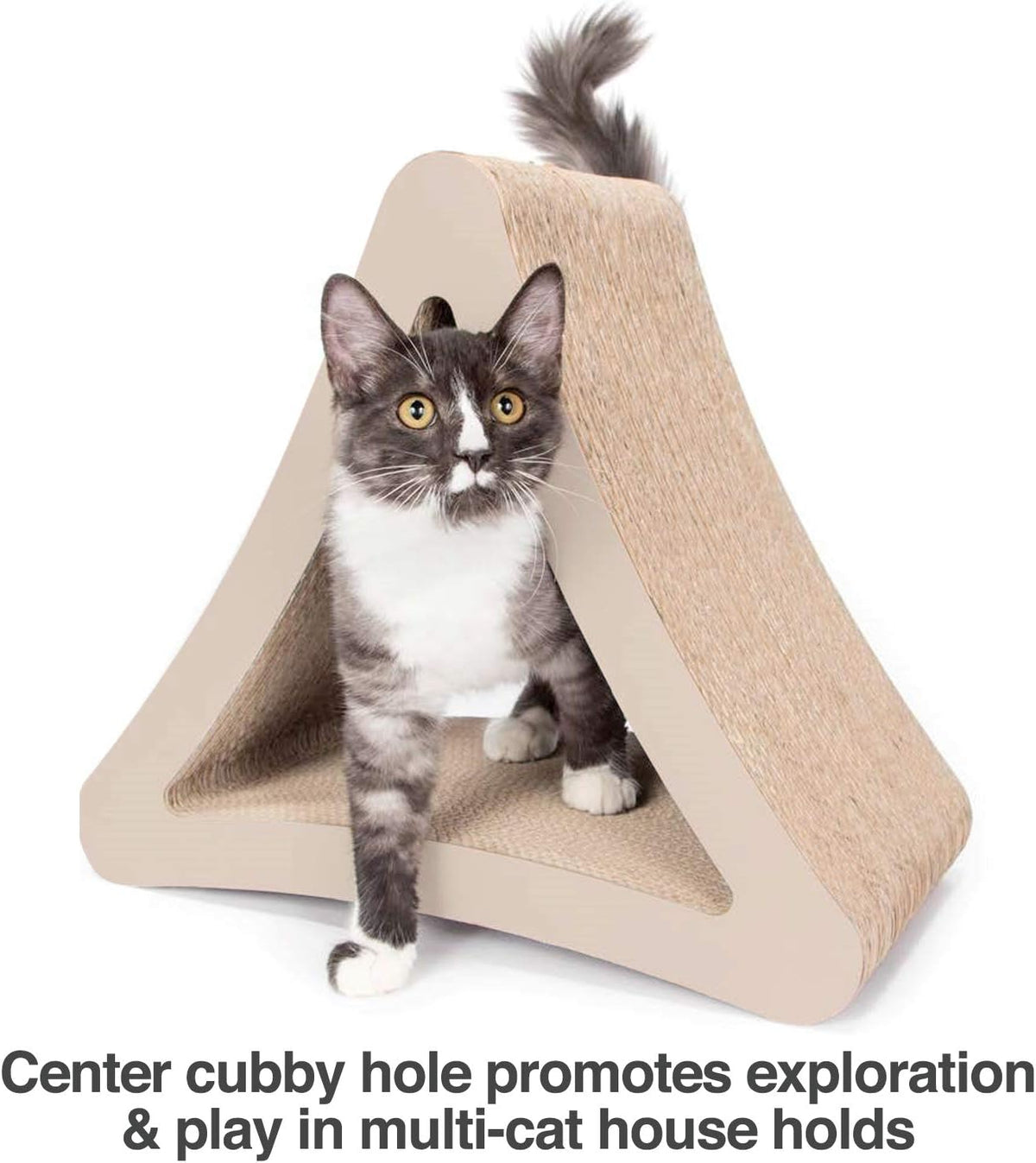 Vertical Cat Scratching Post with Three Sides, Dimensions: 18" x 10.5" x 15.9