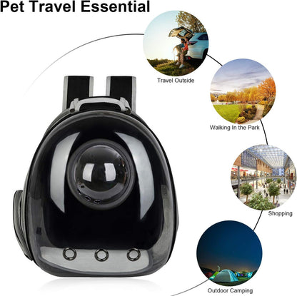 Black Cat and Dog Carrier Backpack - Versatile Pet Travel Bag for Small to Medium Pets, Ideal for Hiking, Walking, and Outdoor Adventures