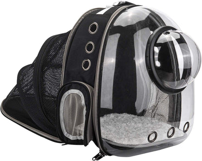 Black Cat and Dog Carrier Backpack - Versatile Pet Travel Bag for Small to Medium Pets, Ideal for Hiking, Walking, and Outdoor Adventures